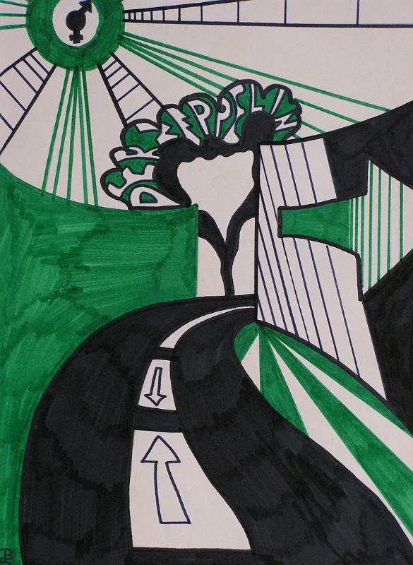 Der Zeppelin (Einband-Entwurf 1970,1) Filzstift-Papier, 21x30.jpg